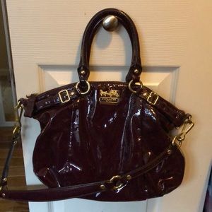 Coach purple patent leather bag